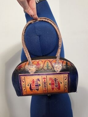 Small Painted Tooled Leather Purse